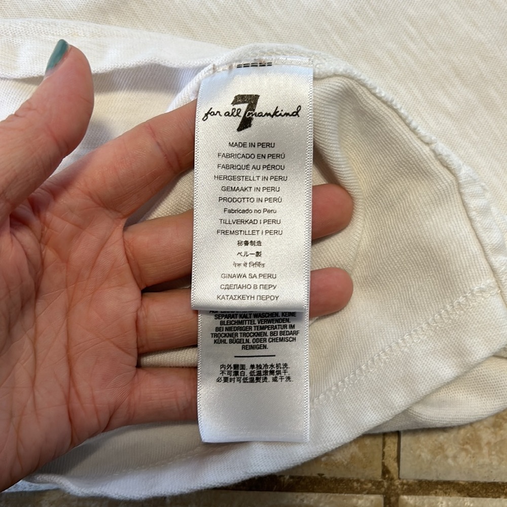 7 For All Mankind Plain White Tee Shirt Men's size L - Picture 5 of 8